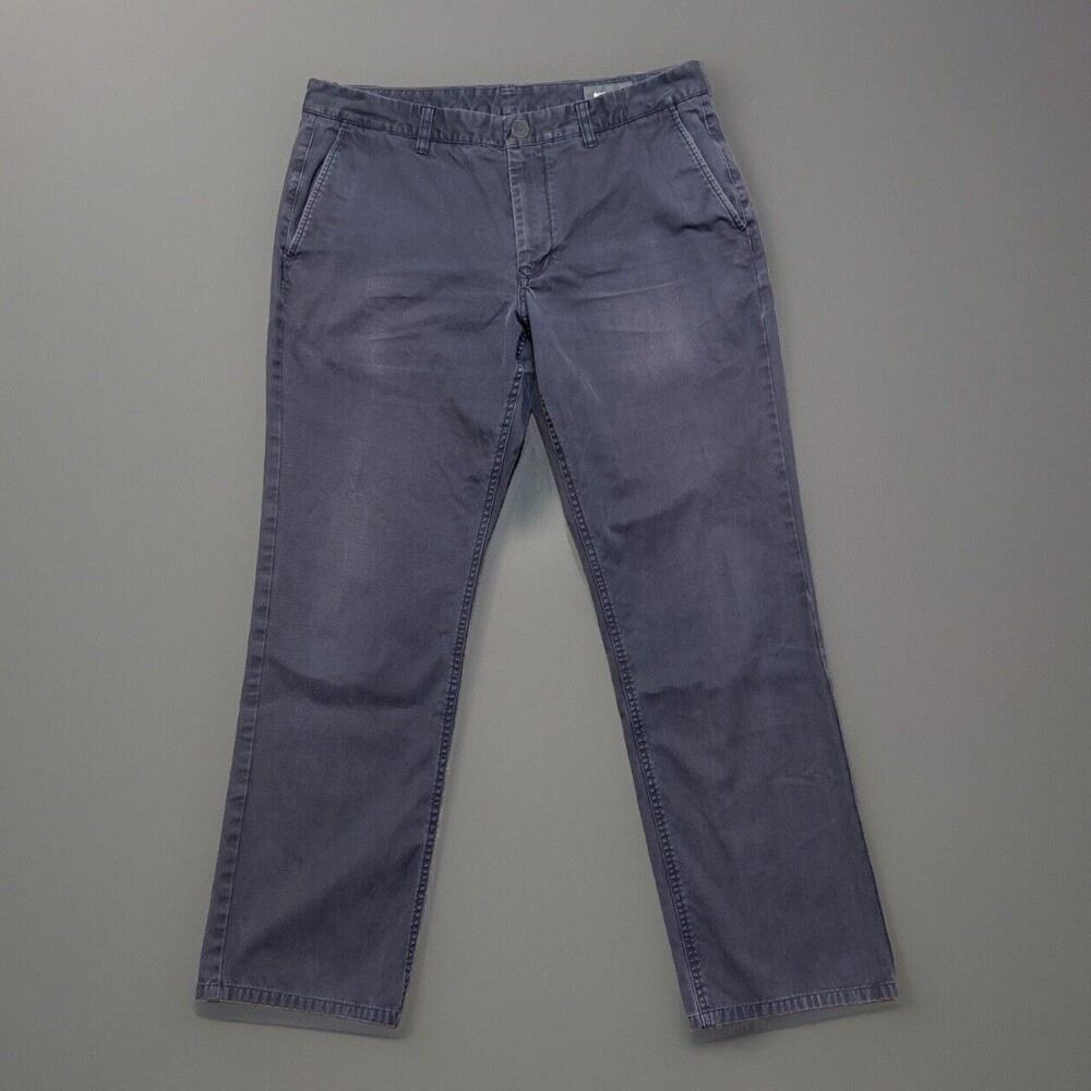 Bonobos Straight Chino Pants‎ Men's Size 35x32 Dark Blue Pants *Bleach Mark*